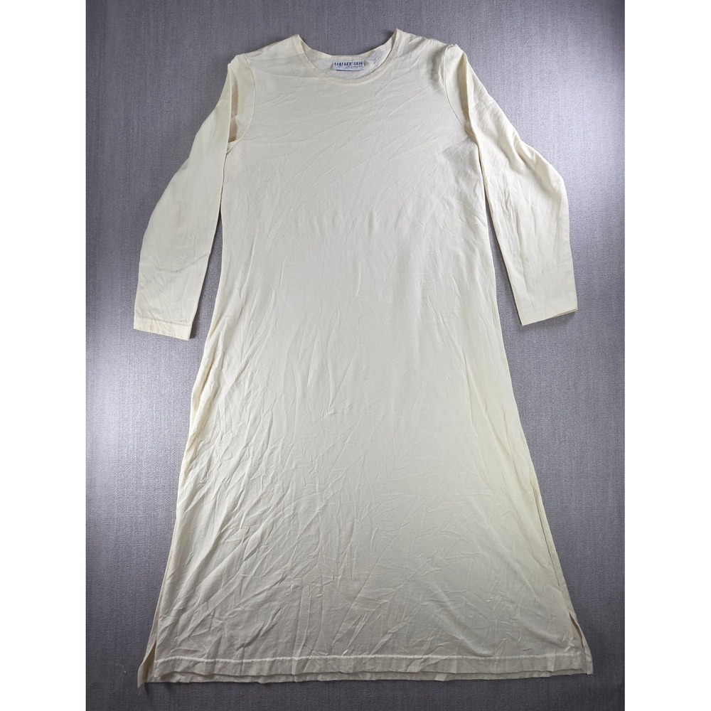 Bedford Fair Dress Womens‎ LP Cream Vintage Long Sleeve Cotton Blend Midi 01034